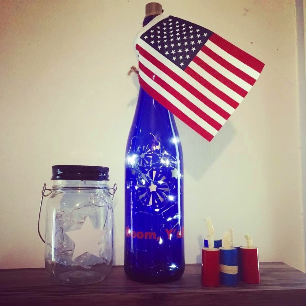 ‘Boom Y’all’ Wine Bottle Lantern